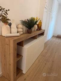 Credenza mobile ingresso moderno rovere e bianco