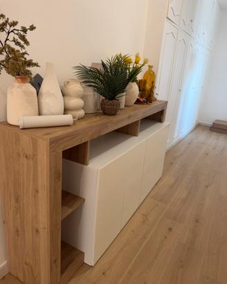 Credenza mobile ingresso moderno rovere e bianco