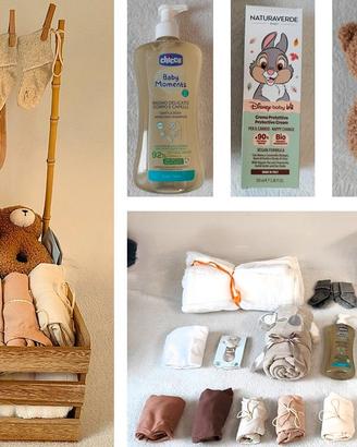 Kit nascita set completo 0m+ artigianale neonato