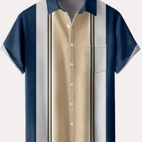 3XL Camicia da Bowling American Style Blu