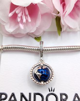 Charm originale pandora mappamondo girevole 