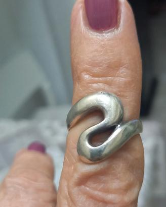 anello argento 925 stilizzato unisex