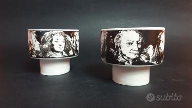 Pietro Annigoni Coppia Tazze Porcellana d'arte Eva