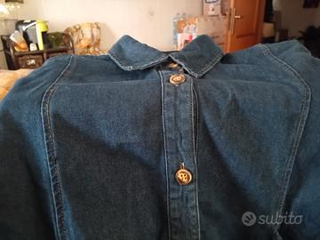 vestito di jeans x donna con colletto e 2 tasconi 