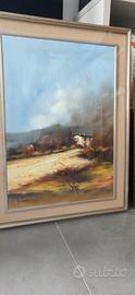 Dipinto olio su tela (paesaggio campagna)