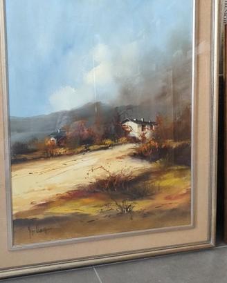 Dipinto olio su tela (paesaggio campagna)