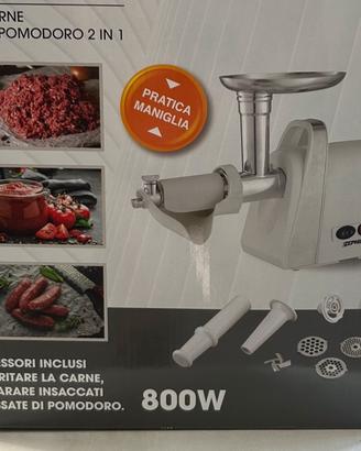 Tritacarne e passapomodoro in acciaio come nuovo