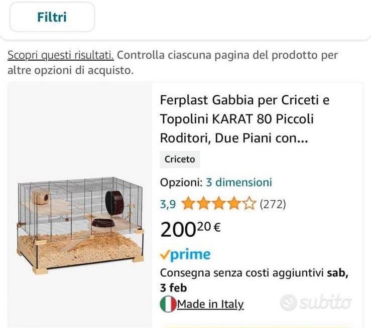 FERPLAST - Gabbia Per Criceti E Topolini Karat 60 Piccoli Roditori