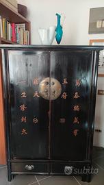Armadio cinese laccato nero 