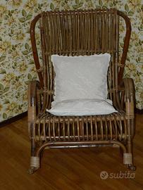 Sedia dondolo vimini