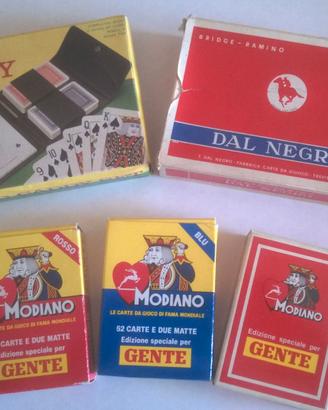 Lotto 7 Mazzi Carte Vintage (Dal Negro/Modiano)