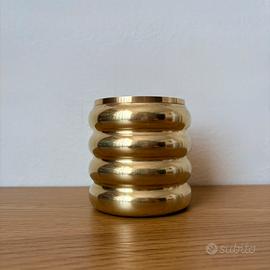 Vaso in ottone vintage di design kaleb fli Ghidini