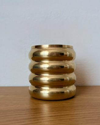Vaso in ottone vintage di design kaleb fli Ghidini