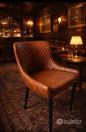 poltroncina poltrona similpelle trapuntata vintage