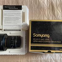 Samyang 14 mm f 2.8 manuale per canon