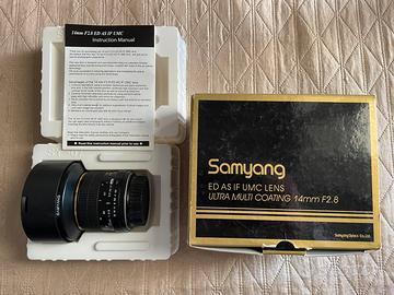 Samyang 14 mm f 2.8 manuale per canon