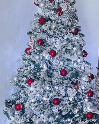 Albero di natale completo di decorazioni