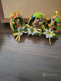 Tre uova decorazioni pasquali