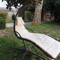 sdraio dondolo da giardino con cuscino