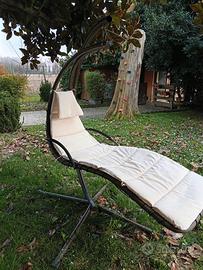 sdraio dondolo da giardino con cuscino