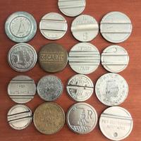 Gettoni vintage lotto luna park sala giochi doccia