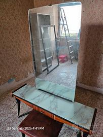 Mobile Toilette Anni '50 con Specchiera e Sgabello