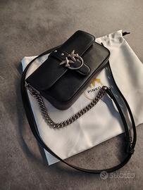 PINKO Baby Love Bag One Slouchy nera in pelle NUOV