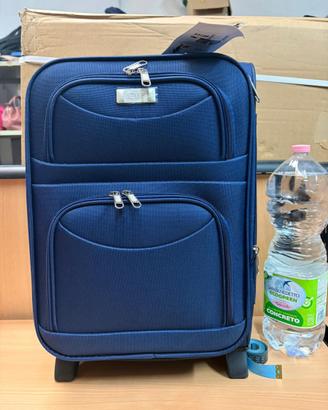 valigia trolley cabina 50x33x20 con lucchetto navy