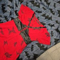 vestito teschi rosso