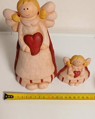 Coppia Angeli in ceramica stile Thun