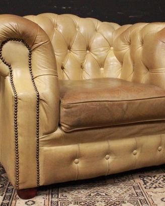 Poltrona originale Chesterfield club in pelle