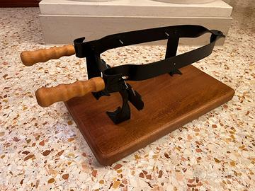 Morsa porta prosciutto in legno e ferro nuova