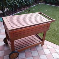 carrello porta vivande in legno