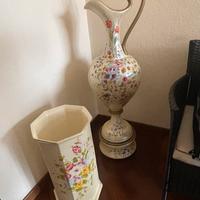 Anfora + vaso  in ceramica decorati