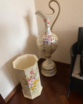 Anfora + vaso  in ceramica decorati