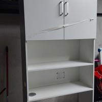 COLONNA PORTA LAVATRICE DA BAGNO CON ANTE BIANCO