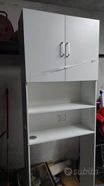 COLONNA PORTA LAVATRICE DA BAGNO CON ANTE BIANCO