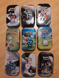 9 Mini Tin Pokémon GCC vuote - varie edizioni