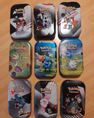 9 Mini Tin Pokémon GCC vuote - varie edizioni