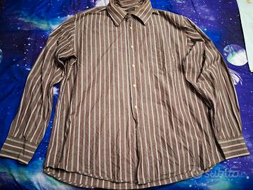 Camicia PROJECT CLASSICO cioccolato a righe XXL