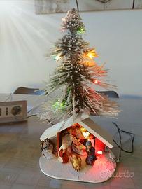 Capannina presepe vintage con luci