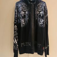 Felpa con zip  Plein Sport stampa Leone cotone 