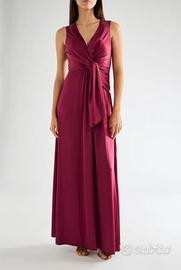 Abito elegante raso Rinascimento XS Borgogna Nuovo