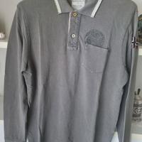 Polo uomo Napapijri manica lunga taglia M grigia