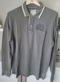 Polo uomo Napapijri manica lunga taglia M grigia