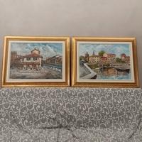 Coppia di quadri vecchia Milano