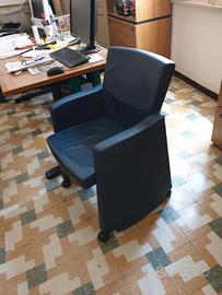 poltrone in pelle colore blu avion