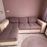 Divano letto 3 posti con penisola contenitore