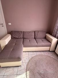 Divano letto 3 posti con penisola contenitore