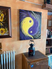 Ying e Yang dipinto a mano su tela